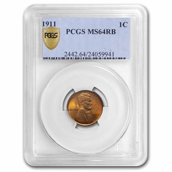 1911 Lincoln Cent MS-64 PCGS (Red/Brown) 1911 Lincoln Cent MS-64 PCGS (Red/Brown)