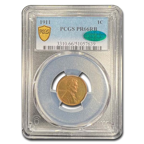 1911 Lincoln Cent PR-66 PCGS CAC (Red/Brown) 1911 Lincoln Cent PR-66 PCGS CAC (Red/Brown)