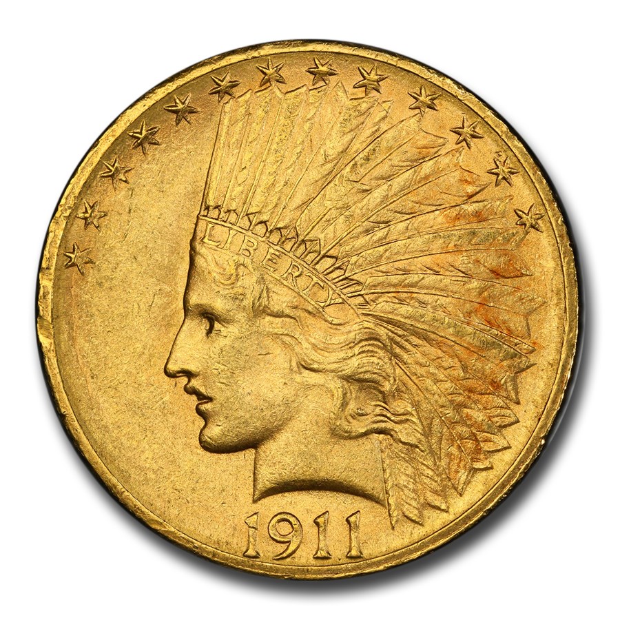 1911-S $10 Indian Gold Eagle MS-62 PCGS CAC
