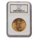 1911-S $20 Saint-Gaudens Gold Double Eagle MS-63 NGC 1911-S $20 Saint-Gaudens Gold Double Eagle MS-63 NGC