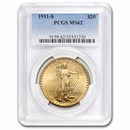 1911-S $20 St Gaudens Gold Double Eagle MS-62 PCGS