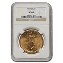 1911-S $20 St Gaudens Gold Double Eagle MS-64 NGC