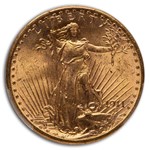 1911-S $20 St Gaudens Gold Double Eagle MS-64 PCGS CAC