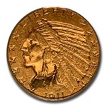 1911-S $5 Indian Gold Half Eagle AU-53 PCGS