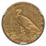 1911-S $5 Indian Gold Half Eagle AU-55 NGC