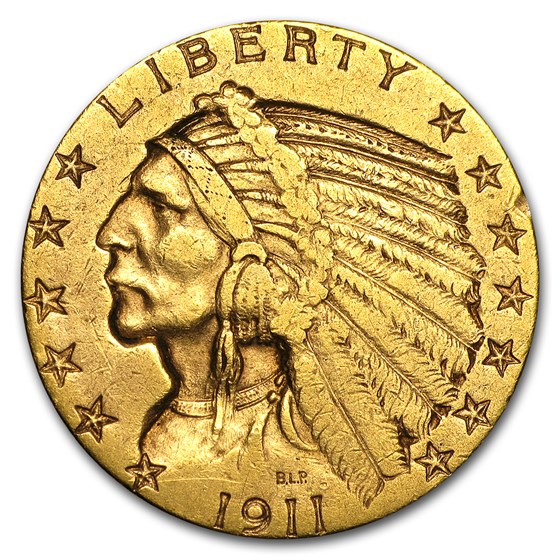 1911-S $5 Indian Gold Half Eagle XF 1911-S $5 Indian Gold Half Eagle XF