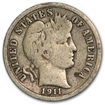 1911-S Barber Dime Good/VG