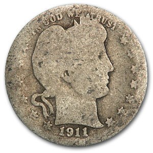 1911-S Barber Quarter AG 1911-S Barber Quarter AG