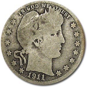 1911-S Barber Quarter Good 1911-S Barber Quarter Good