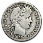 1911-S Barber Quarter VG