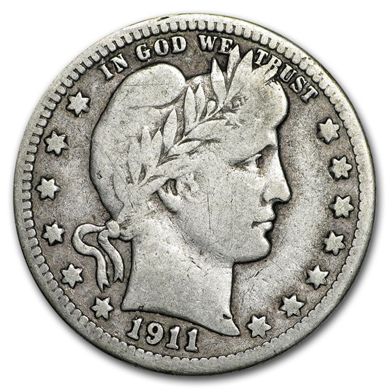 1911-S Barber Quarter VG 1911-S Barber Quarter VG