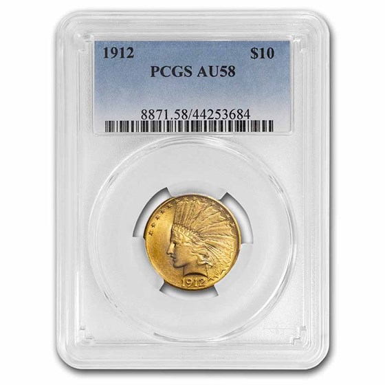 1912 $10 Indian Gold Eagle AU-58 PCGS
