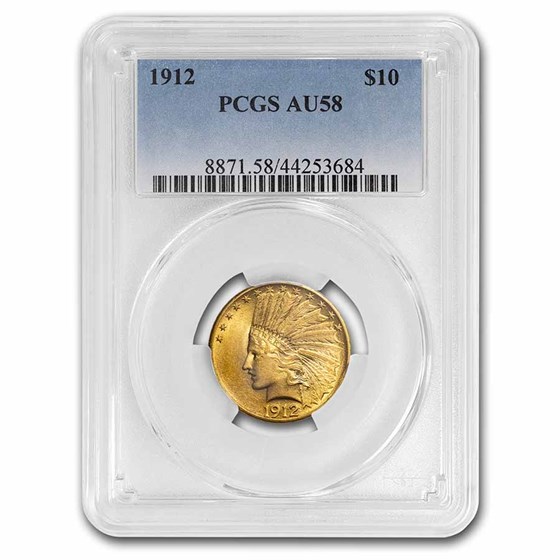 1912 $10 Indian Gold Eagle AU-58 PCGS 1912 $10 Indian Gold Eagle AU-58 PCGS