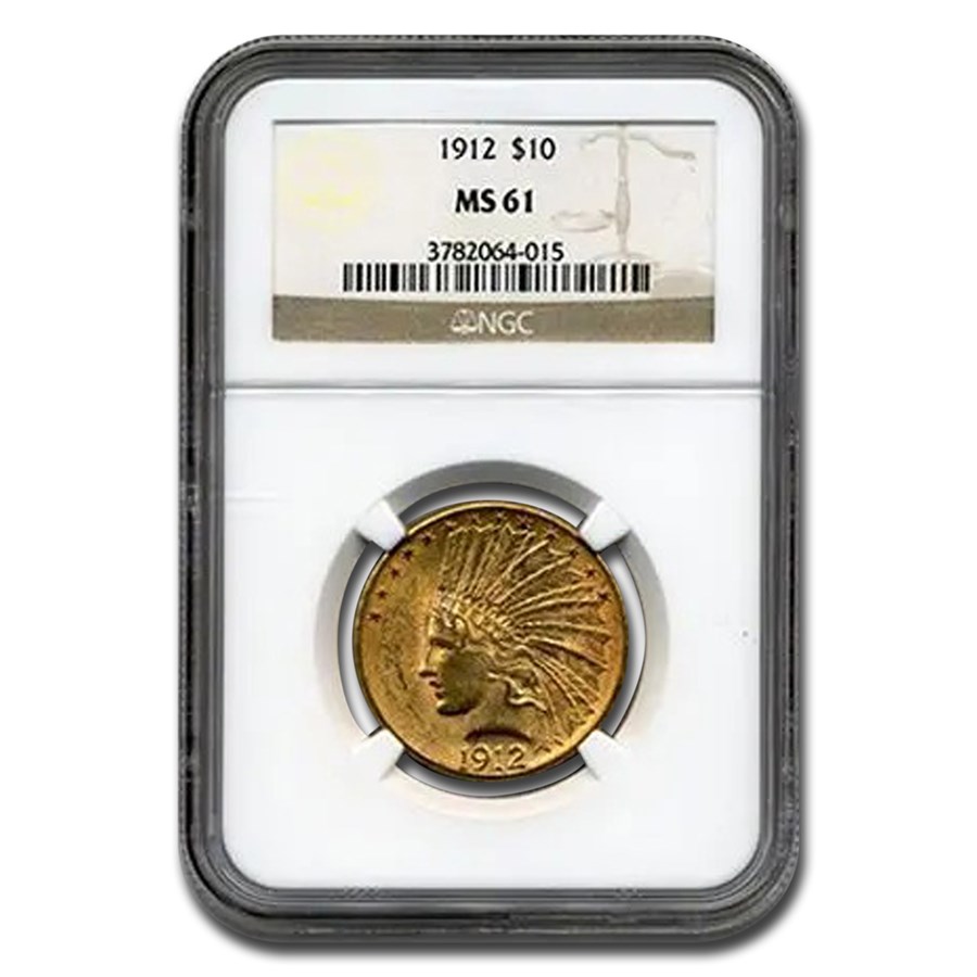1912 $10 Indian Gold Eagle MS-61 NGC