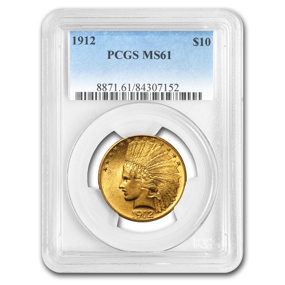 1912 $10 Indian Gold Eagle MS-61 PCGS 1912 $10 Indian Gold Eagle MS-61 PCGS