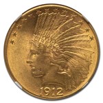 1912 $10 Indian Gold Eagle MS-62 NGC