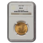 1912 $10 Indian Gold Eagle MS-62 NGC