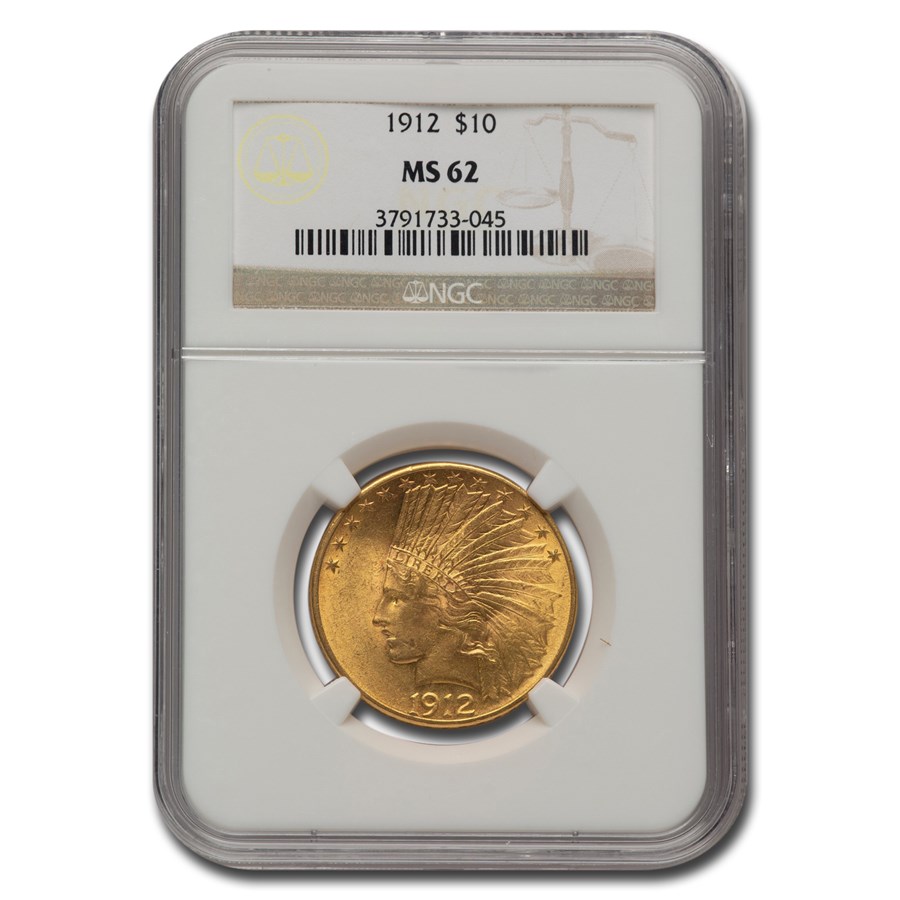 1912 $10 Indian Gold Eagle MS-62 NGC