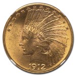 1912 $10 Indian Gold Eagle MS-63 NGC
