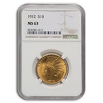 1912 $10 Indian Gold Eagle MS-63 NGC