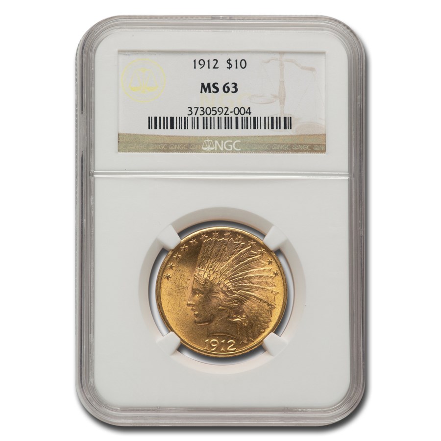 1912 $10 Indian Gold Eagle MS-63 NGC