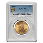 1912 $10 Indian Gold Eagle MS-63 PCGS