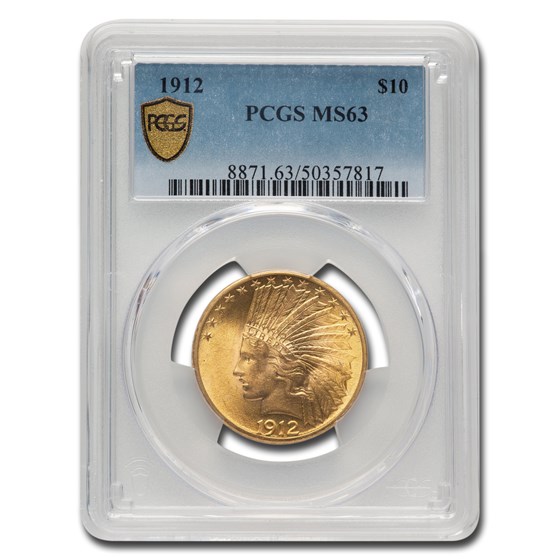 1912 $10 Indian Gold Eagle MS-63 PCGS 1912 $10 Indian Gold Eagle MS-63 PCGS
