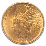 1912 $10 Indian Gold Eagle MS-63 PCGS
