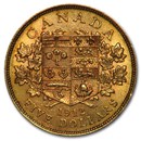 1912-1914 Canada Gold $5 XF/AU (Cleaned or Polished)