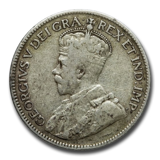 1912-1919 Canada Silver 25 Cents George V Avg Circ 1912-1919 Canada Silver 25 Cents George V Avg Circ