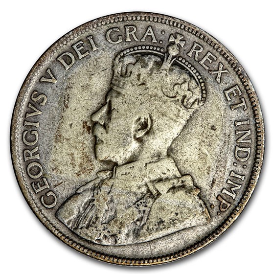 1912-1919 Canada Silver 50 Cents George V Avg Circ 1912-1919 Canada Silver 50 Cents George V Avg Circ