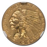 1912 $2.50 Indian Gold Quarter Eagle MS-62 NGC