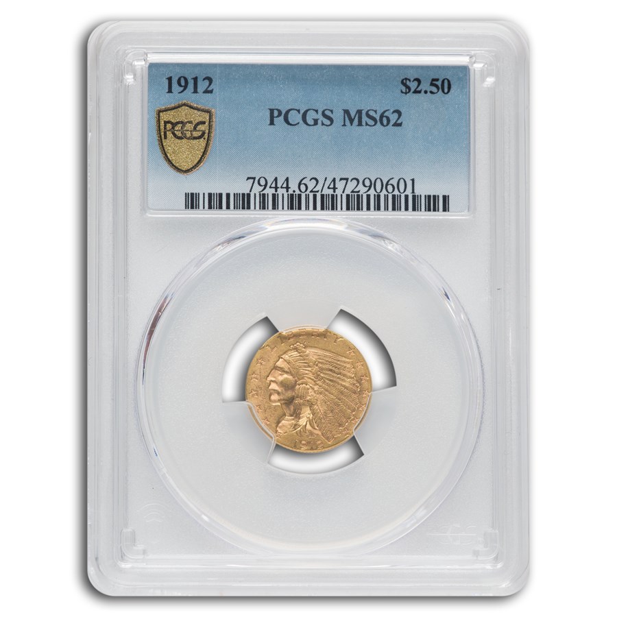1912 $2.50 Indian Gold Quarter Eagle MS-62 PCGS