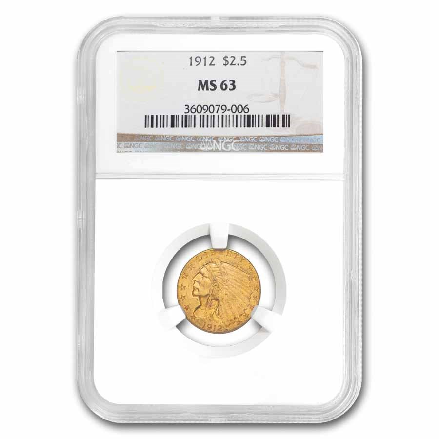 1912 $2.50 Indian Gold Quarter Eagle MS-63 NGC