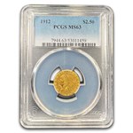 1912 $2.50 Indian Gold Quarter Eagle MS-63 PCGS