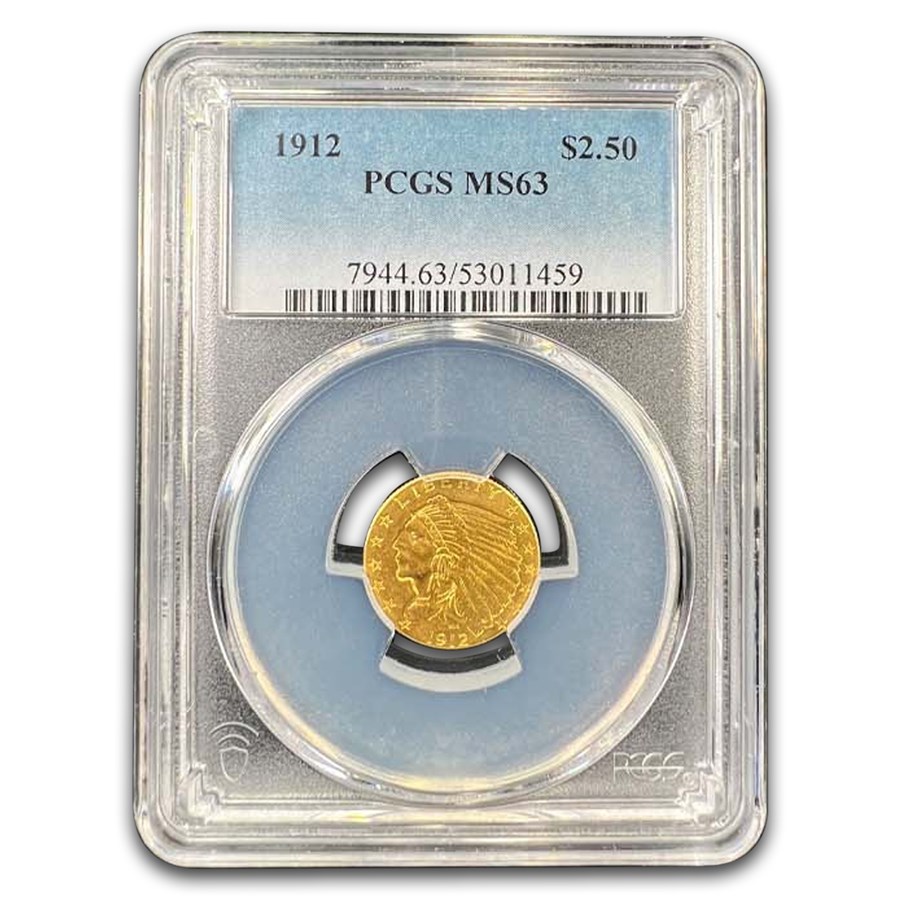 1912 $2.50 Indian Gold Quarter Eagle MS-63 PCGS