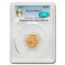 1912 $2.50 Indian Gold Quarter Eagle MS-64+ PCGS CAC