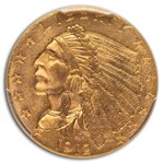 1912 $2.50 Indian Gold Quarter Eagle MS-64 PCGS