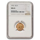 1912 $2.50 Indian Gold Quarter Eagle MS-65 NGC