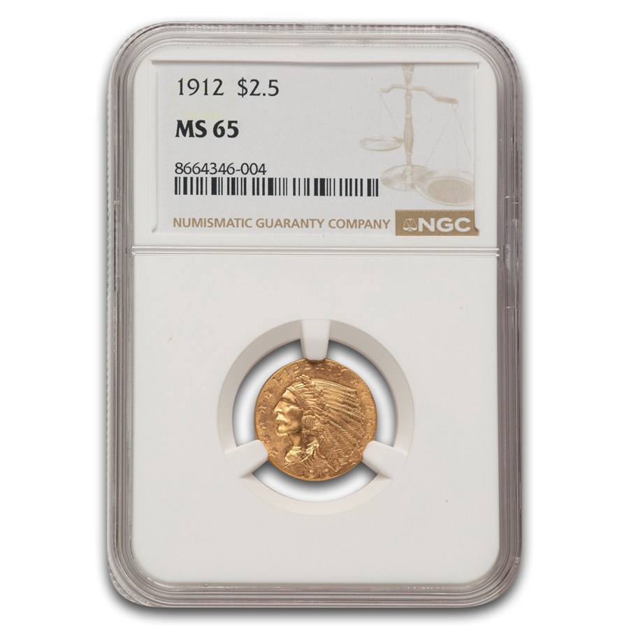 1912 $2.50 Indian Gold Quarter Eagle MS-65 NGC