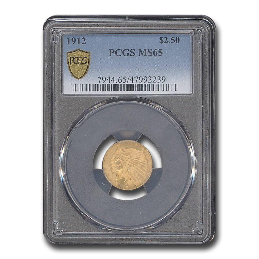 1912 $2.50 Indian Gold Quarter Eagle MS-65 PCGS