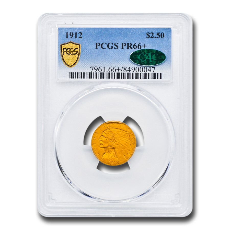 1912 $2.50 Indian Gold Quarter Eagle PR-66+ PCGS CAC