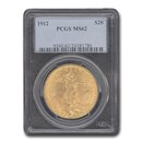 1912 $20 Saint-Gaudens Gold Double Eagle MS-62 PCGS