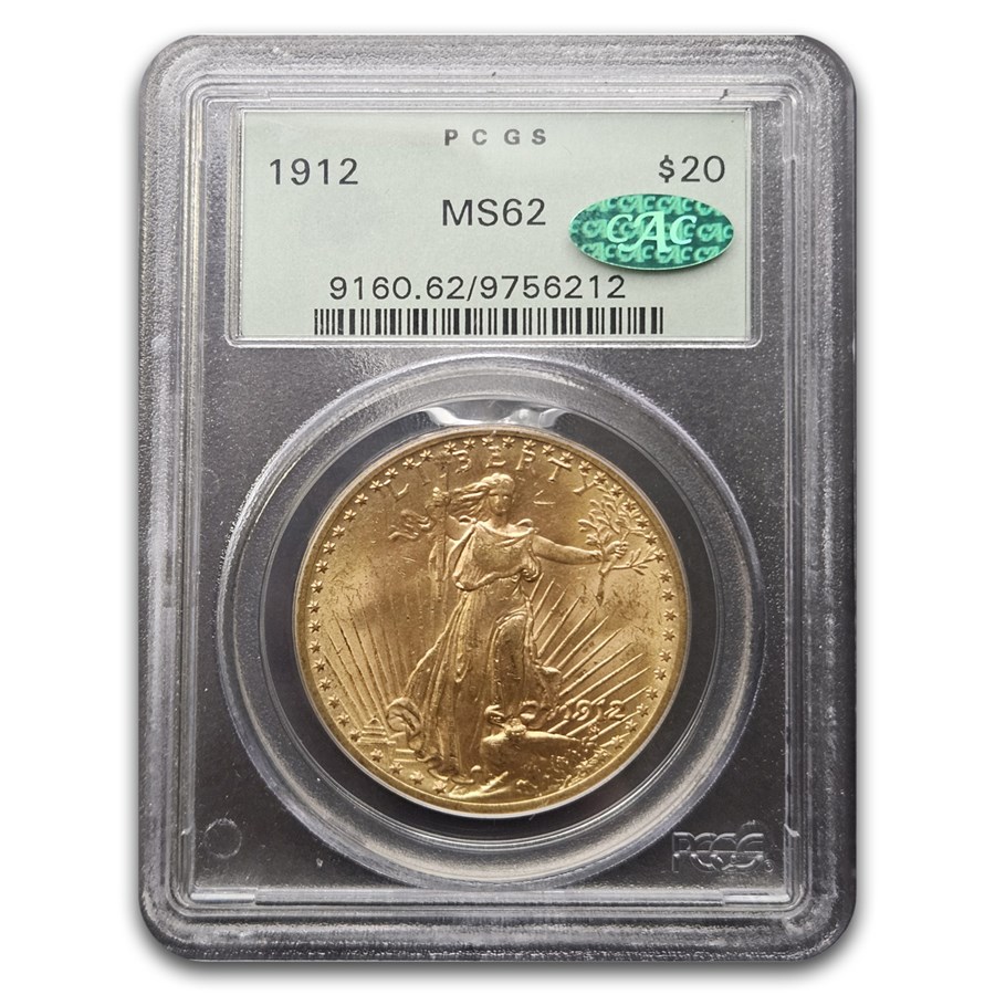 1912 $20 St Gaudens Gold Double Eagle MS-62 PCGS CAC