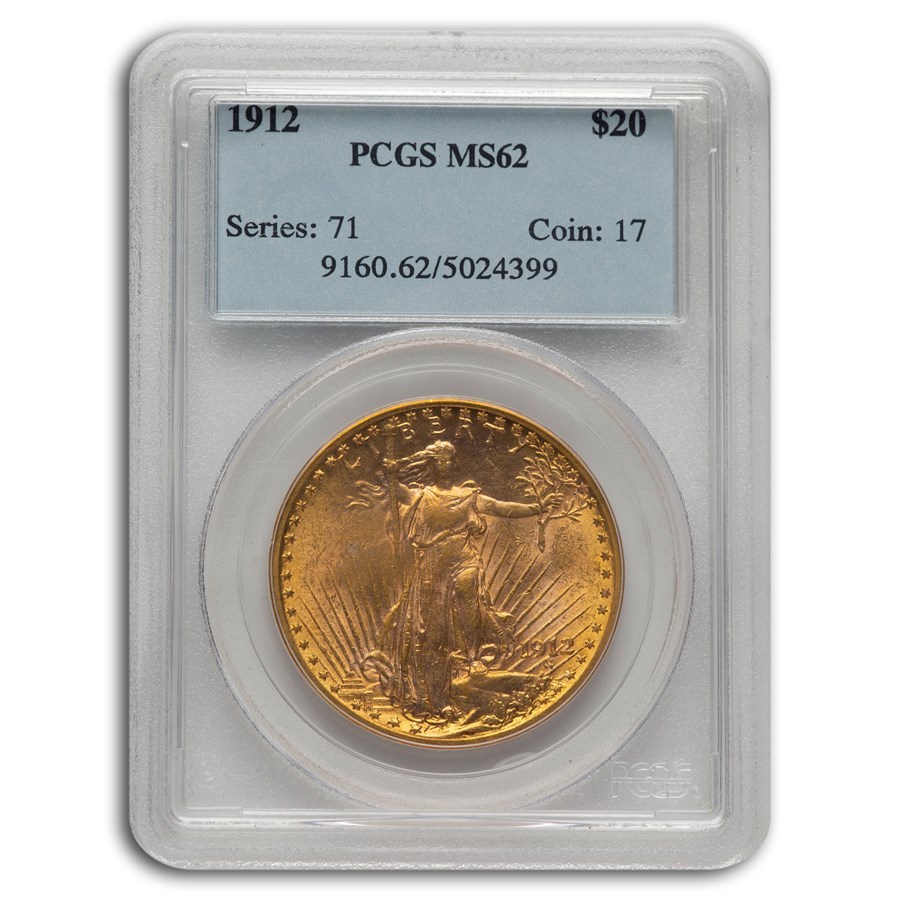 1912 $20 St Gaudens Gold Double Eagle MS-62 PCGS