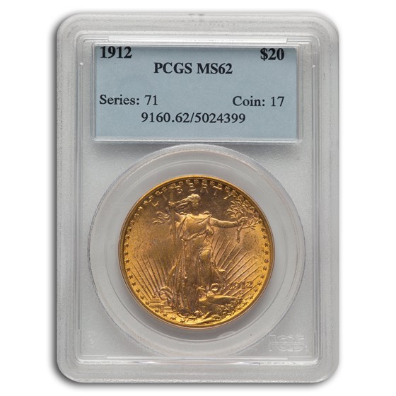 1912 $20 St Gaudens Gold Double Eagle MS-62 PCGS 1912 $20 St Gaudens Gold Double Eagle MS-62 PCGS