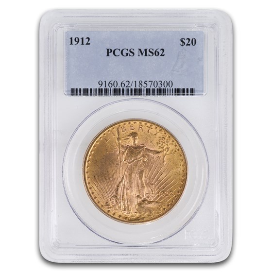 1912 $20 St Gaudens Gold Double Eagle MS-62 PCGS