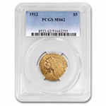 1912 $5 Indian Gold Half Eagle MS-61 PCGS