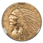 1912 $5 Indian Gold Half Eagle MS-63 NGC