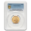 1912 $5 Indian Gold Half Eagle MS-64+ PCGS